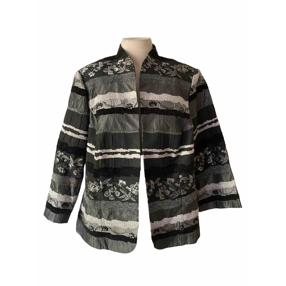 Y2k Grannycore R&K Originals Jacket Black Size 16W 3/4 Sleeve Coat